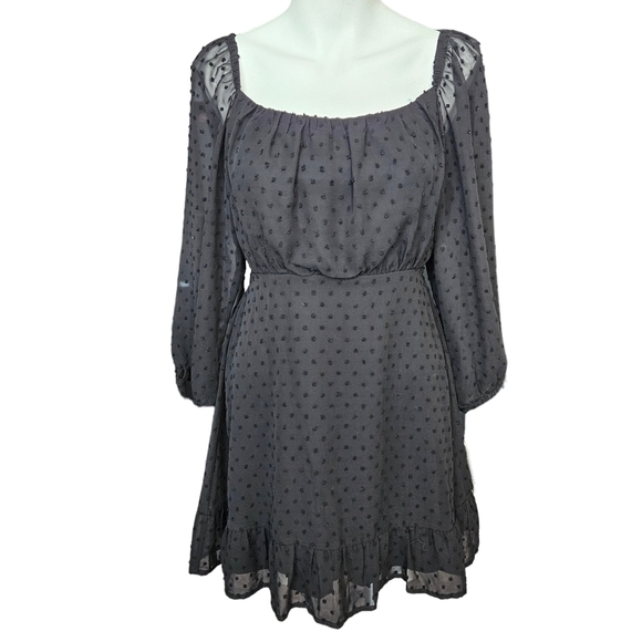 Speechless 3/4 Mini Chiffon Open Back Dress Sz Medium Milkmaid Couquette - Picture 1 of 6